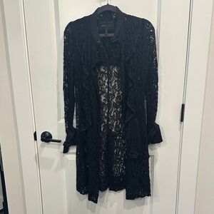 BCBGMaxAzria Black Lace Long Sleeve Dress